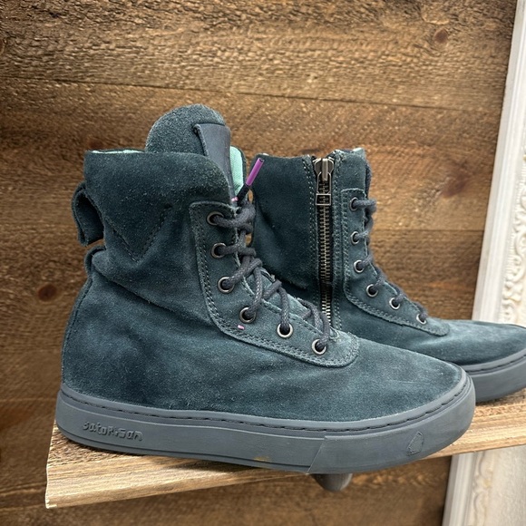 Satorisan Green Suede Lace-Up Boots | Size 38 - Picture 2 of 9